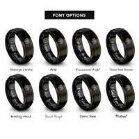 font options for inside engraving on black astaroth rings