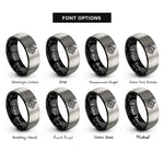 font options for inside engraving on black & grey astrolabe rings