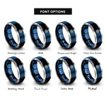 font options for inside engraving on blue & grey astrolabe rings