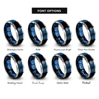 font options for inside engraving on blue & grey astrolabe rings