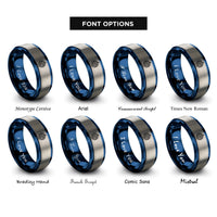font options for inside engraving on blue & grey astrolabe rings