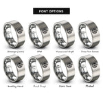 font options for inside engraving on silver astrolabe rings