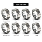 font options for inside engraving on grey astrolabe rings