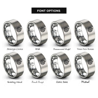 font options for inside engraving on grey astrolabe rings