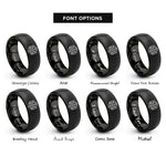 font options for inside engraving on black astrology dice rings