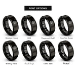 font options for inside engraving on black astrology dice rings