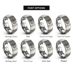 font options for inside engraving on silver astrology dice rings