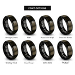 font options for inside engraving on gunmetal & black astrology dice rings
