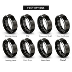 font options for inside engraving on black & gray astronaut flag rings