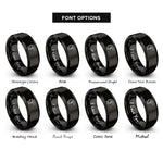 font options for inside engraving on black astronaut flag rings
