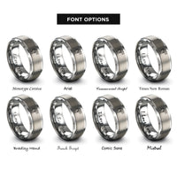 font options for inside engraving on grey astronaut flag rings