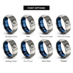 font options for inside engraving on blue & gray astronaut helmet rings
