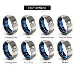 font options for inside engraving on blue & gray astronaut helmet rings