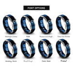 font options for inside engraving on blue & grey astronaut helmet rings