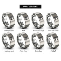 font options for inside engraving on gray astronaut helmet rings