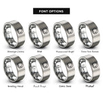 font options for inside engraving on silver astronaut helmet rings