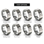 font options for inside engraving on silver astronaut helmet rings