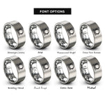 font options for inside engraving on grey astronaut helmet rings