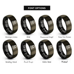 font options for inside engraving on gunmetal & black astronaut silhouette rings