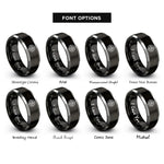 font options for inside engraving on black & gray atc radar screen rings