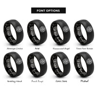 font options for inside engraving on black atc radar screen rings