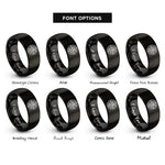 font options for inside engraving on black atc radar screen rings
