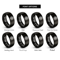 font options for inside engraving on black atc radar screen rings