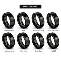 font options for inside engraving on black atc radar screen rings