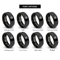 font options for inside engraving on black atc radar screen rings