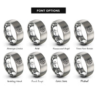 font options for inside engraving on gray atc radar screen rings