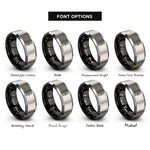 font options for inside engraving on black & gray athame rings