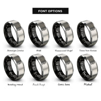 font options for inside engraving on black & gray athame rings