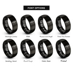 font options for inside engraving on black athame rings