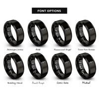 font options for inside engraving on black athame rings