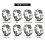 font options for inside engraving on grey athame rings