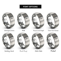 font options for inside engraving on grey athame rings