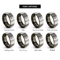 font options for inside engraving on gunmetal & grey athame rings