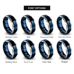 font options for inside engraving on blue & gray atom rings