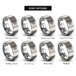 font options for inside engraving on grey atom rings