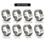 font options for inside engraving on grey atom rings