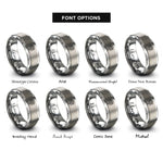 font options for inside engraving on grey atom model rings