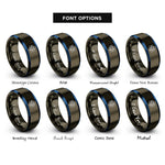 font options for inside engraving on gunmetal & blue atom model rings