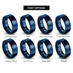 font options for inside engraving on blue atom symbol rings
