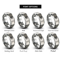 font options for inside engraving on gray atom symbol rings