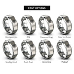 font options for inside engraving on silver atom symbol rings