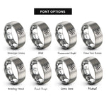 font options for inside engraving on gray atom symbol rings