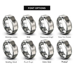 font options for inside engraving on gray atom symbol rings