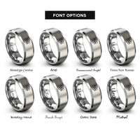 font options for inside engraving on gray atom symbol rings