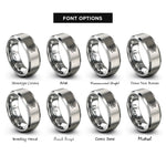 font options for inside engraving on gray atomic nucleus rings