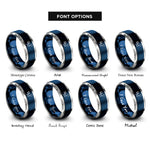 font options for inside engraving on blue & silver atp molecule rings